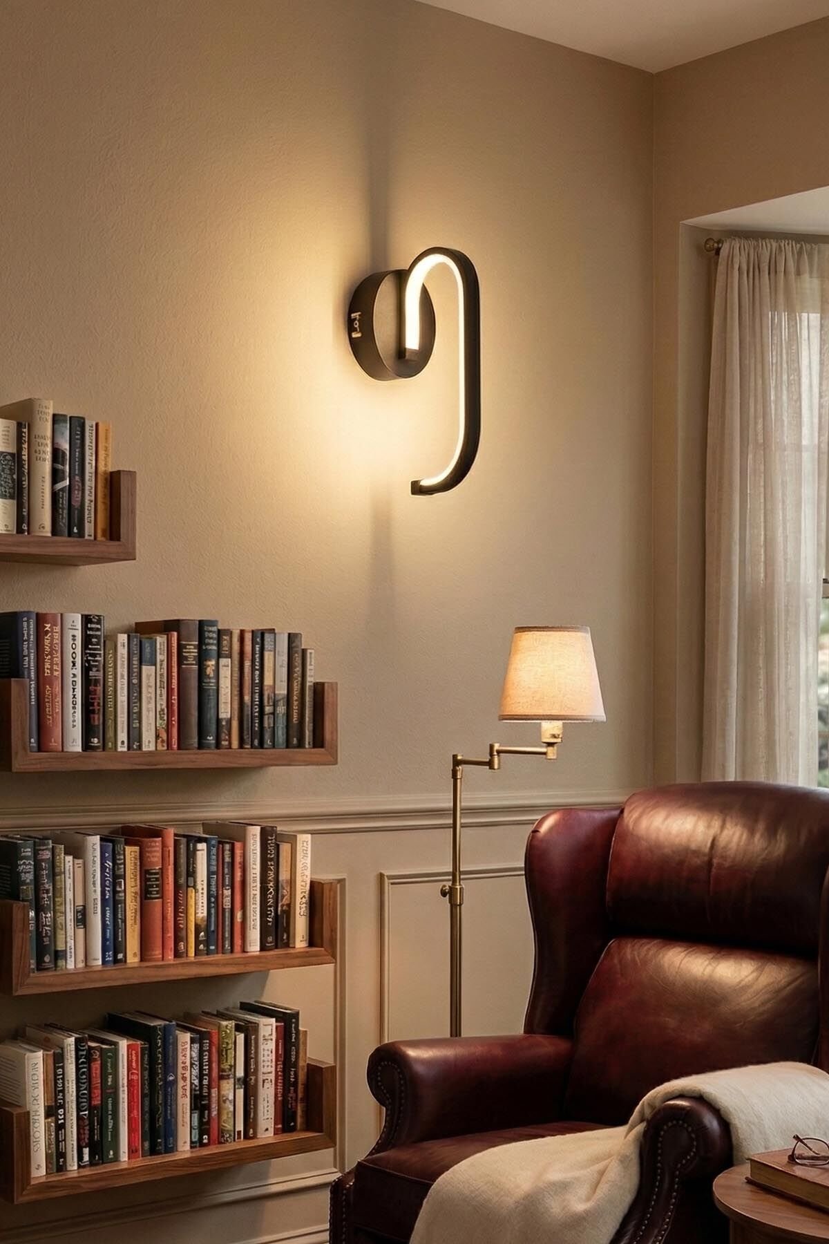 Dekoratif Belen Siyah Led Duvar Aplik, Elektrikli 3 Renk Yanabilen Power Led Aplik, İç Mekan Modern Aydınlatma