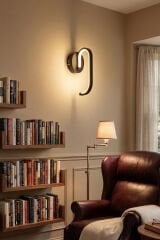 Dekoratif Belen Siyah Led Duvar Aplik, Elektrikli 3 Renk Yanabilen Power Led Aplik, İç Mekan Modern Aydınlatma