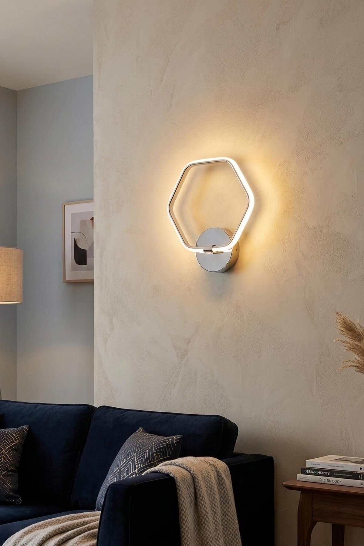 Patra Krom Led Duvar Aplik, Elektrikli 3 Renk Yanabilen Power Led Aplik, İç Mekan Modern Aydınlatma