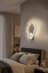 Patra Krom Led Duvar Aplik, Elektrikli 3 Renk Yanabilen Power Led Aplik, İç Mekan Modern Aydınlatma