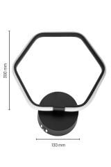 Patra Siyah Led Duvar Aplik, Elektrikli 3 Renk Yanabilen Power Led Aplik, İç Mekan Modern Aydınlatma