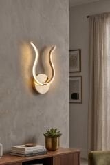 Dekoratif Gold Tarma Led Duvar Aplik, Elektrikli 3 Renk Yanabilen Power Led Aplik, İç Mekan Modern Aydınlatma