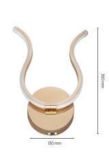 Dekoratif Gold Tarma Led Duvar Aplik, Elektrikli 3 Renk Yanabilen Power Led Aplik, İç Mekan Modern Aydınlatma