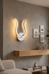 Dekoratif Krom Tarma Led Duvar Aplik, Elektrikli 3 Renk Yanabilen Power Led Aplik, İç Mekan Modern Aydınlatma