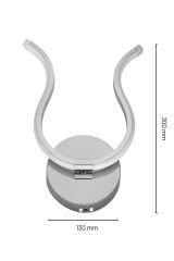 Dekoratif Krom Tarma Led Duvar Aplik, Elektrikli 3 Renk Yanabilen Power Led Aplik, İç Mekan Modern Aydınlatma