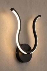 Dekoratif Siyah Tarma Led Duvar Aplik, Elektrikli 3 Renk Yanabilen Power Led Aplik, İç Mekan Modern Aydınlatma