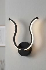 Dekoratif Siyah Tarma Led Duvar Aplik, Elektrikli 3 Renk Yanabilen Power Led Aplik, İç Mekan Modern Aydınlatma