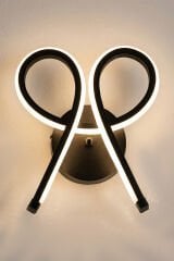 Vardar Siyah Renkli Led Duvar Aplik, Elektrikli 3 Renk Yanabilen Power Led Aplik, İç Mekan Modern Aydınlatma