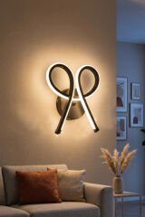 Vardar Siyah Renkli Led Duvar Aplik, Elektrikli 3 Renk Yanabilen Power Led Aplik, İç Mekan Modern Aydınlatma